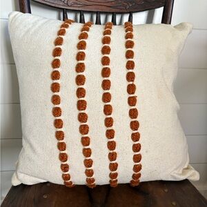 Cream Pillow with Brownish Rust stitching